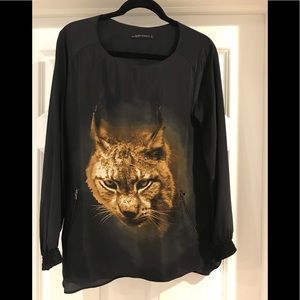 Zara “animal” blouse, size large